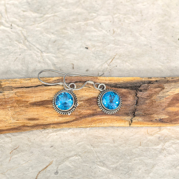 Orecchini in argento con acqua marina