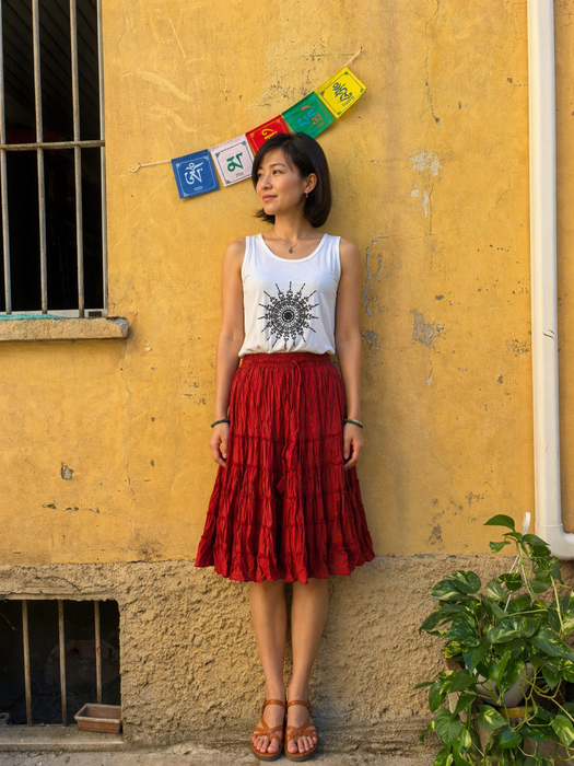 Red Cotton Skirt