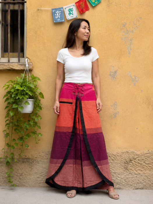 Pantalone Gonna in cotone con coulisse regolabile