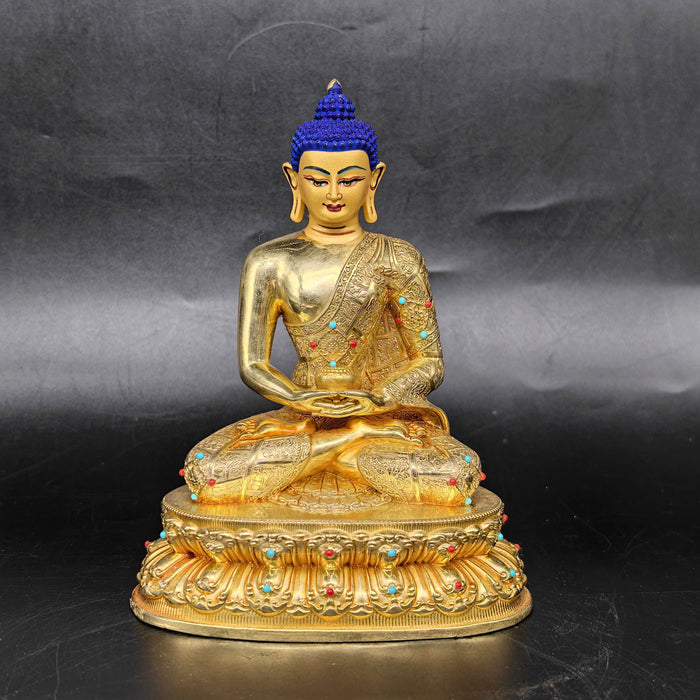 Buddha Amitabha Tibetana 16 cm – Statua in metallo fatta a mano in Nepal