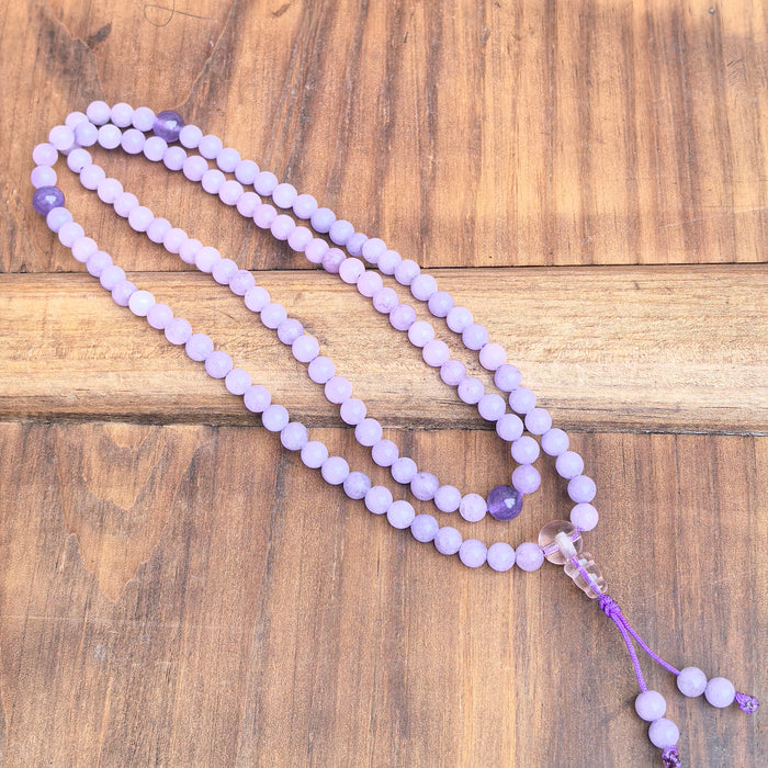 Mala in pietre kunzite 108 grani