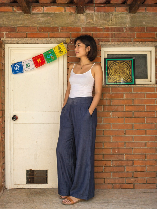 Pantalone in cotone blu
