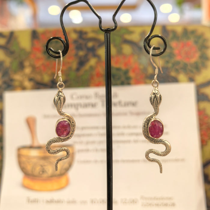 Ruby naga earrings