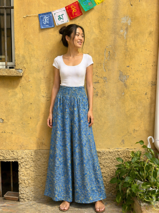 Pantalone Gonna gamba larga in seta