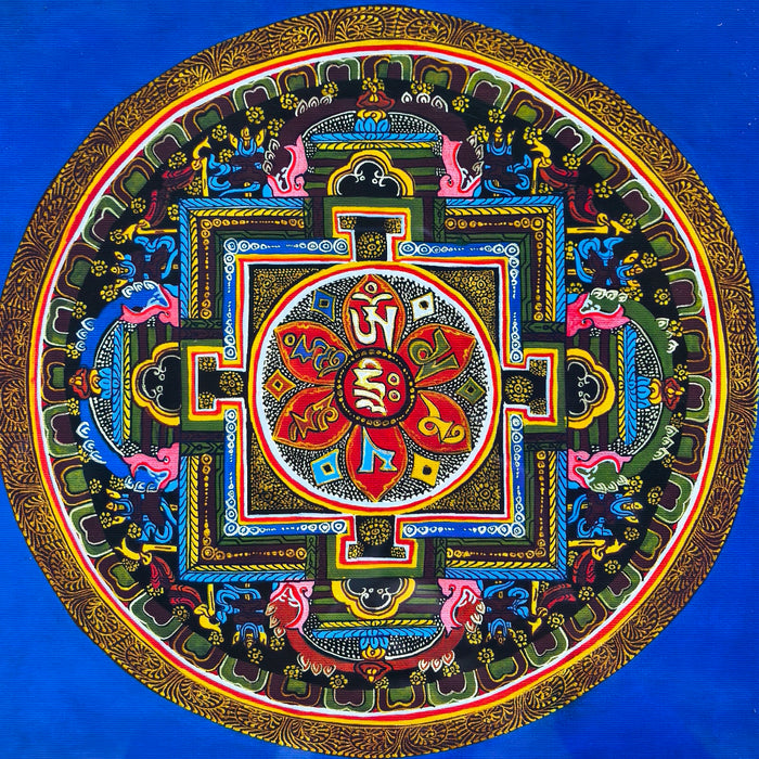 Mandala Om Mani Padme Hum con fiore di loto