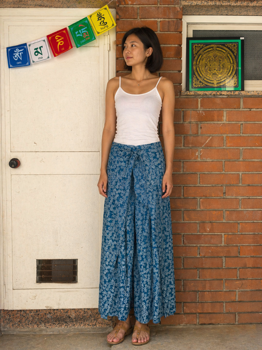 Panta Pareo Rayon Azzuro