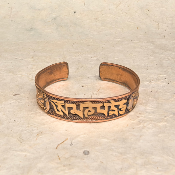 Bracciale di Rame con Mantra Om Mani Padme Hum