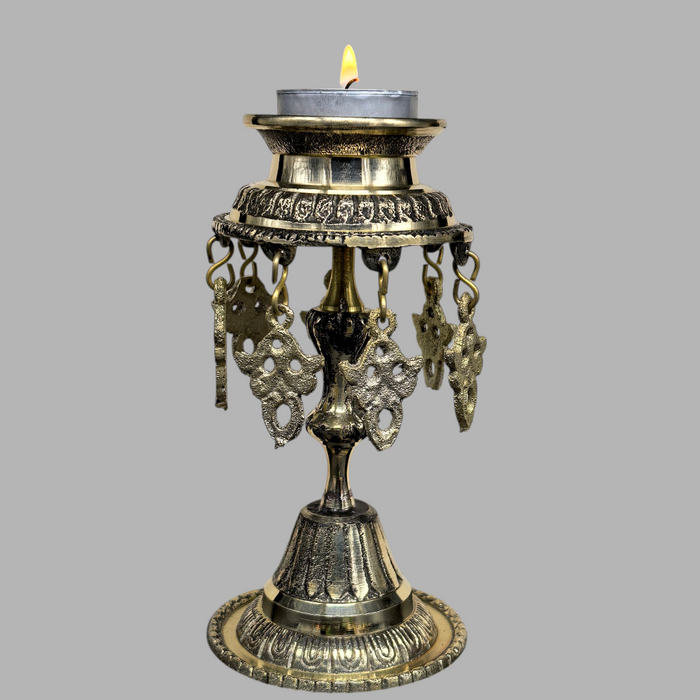 Brass Candle Holder – Tibetan Ritual Offering