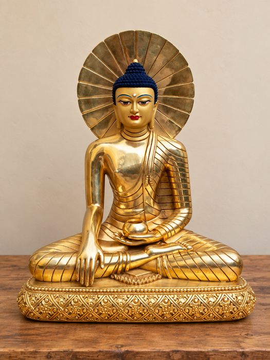 Statua Buddha Shakyamuni in bronzo