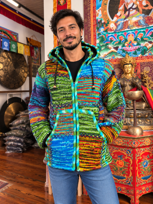 Giubbotto Uomo Multicolore in Lana interno in Pile