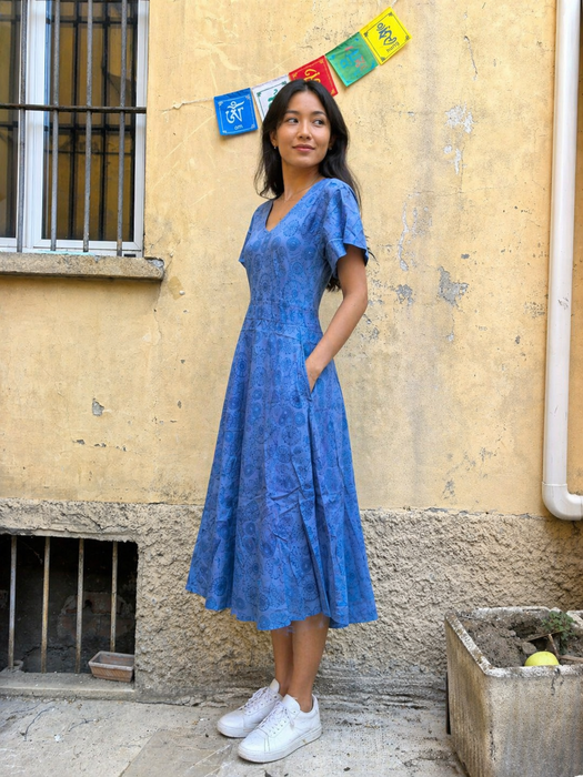 Vestito in cotone fresco Azzuro