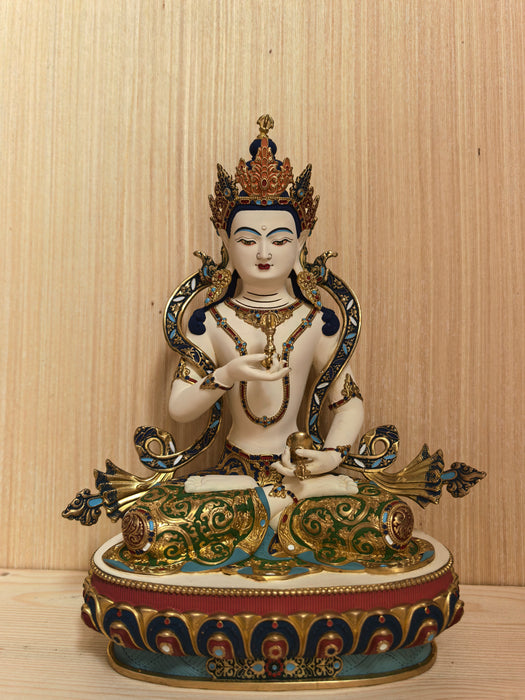 Vajrasattva in bronzo dipinto a mano
