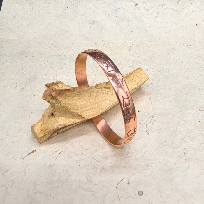 Copper Bracelet with Om Mani Padme Hum Mantra