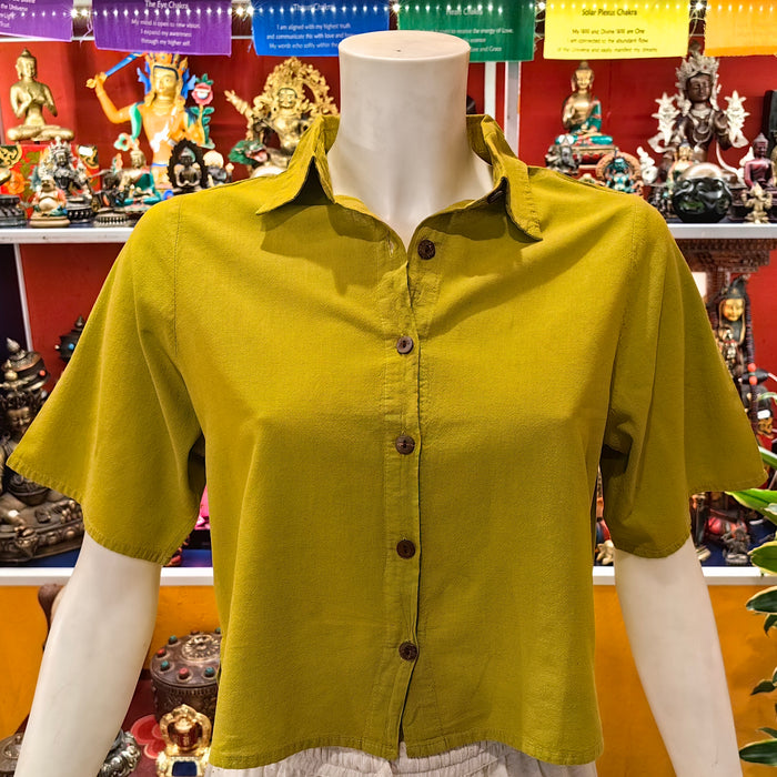 Camicia cropped cotone