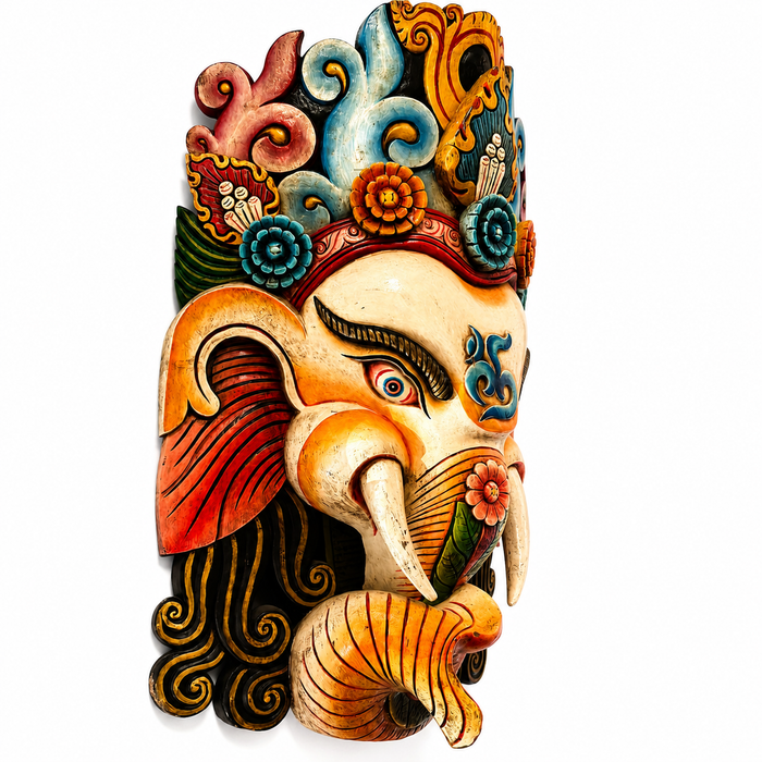 Maschera di Ganesh in Legno