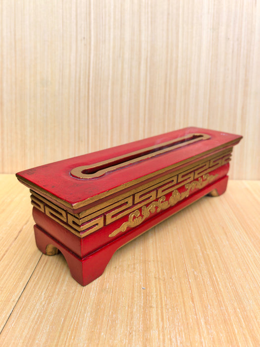 Portaincenso tibetano in legno dipinto a mano in Nepal