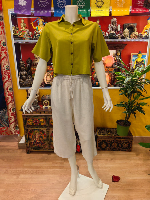 Camicia cropped cotone