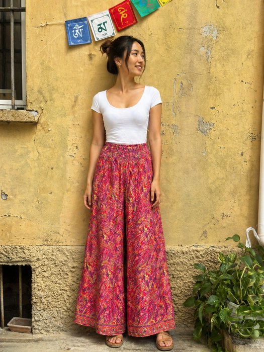 Pantalone Gonna gamba larga in seta