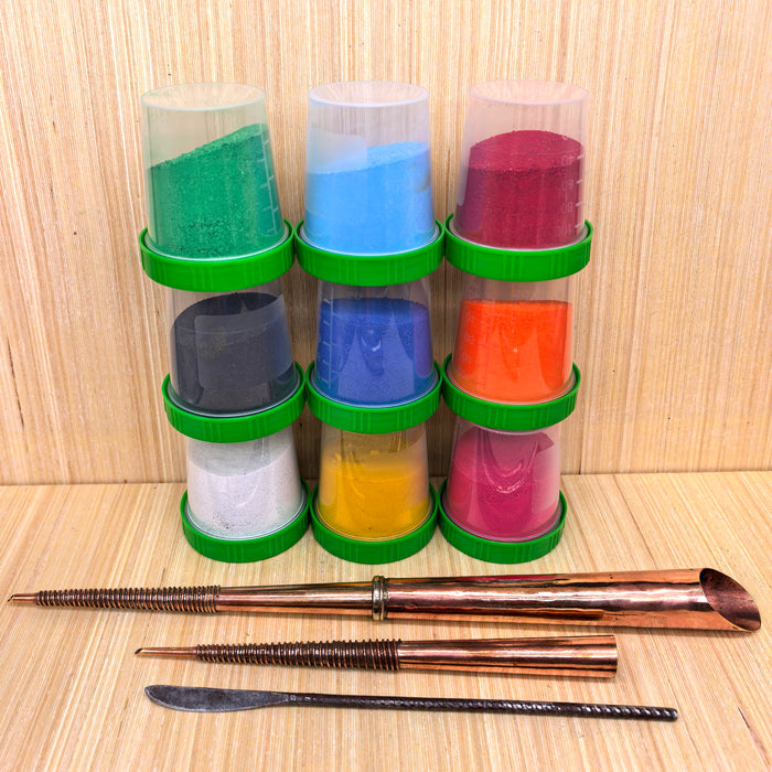 Kit Mandala di Sabbia Colorati con Chakpure, 10 Colori