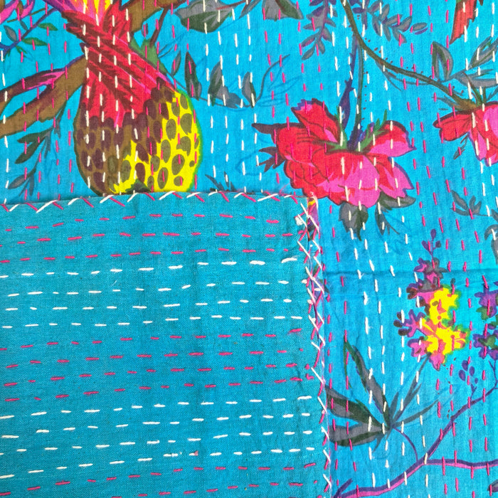 Hand-Embroidered Cotton Bedspread – Double Bed