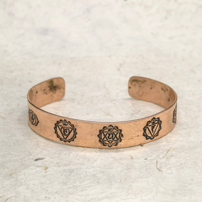 Bracciale di Rame con i 7 Chakra — Versione Classica piccolo