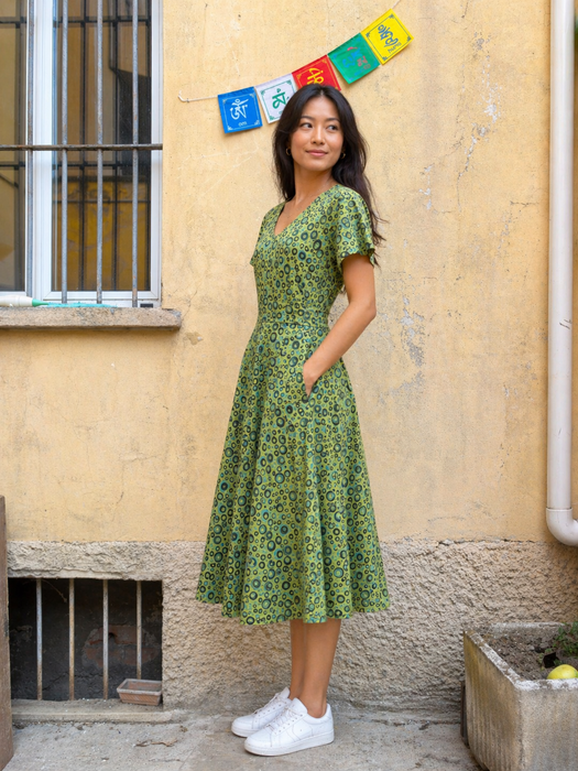 Vestito in cotone fresco Verde