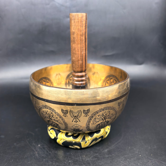 Tibetan Singing Bowl with Tree of Life