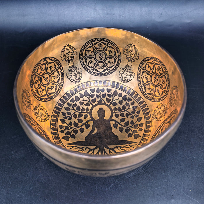 Tibetan Singing Bowl with Tree of Life