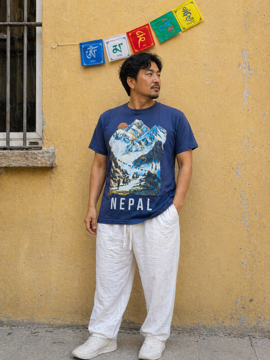T-shirt Everest Base Camp blu