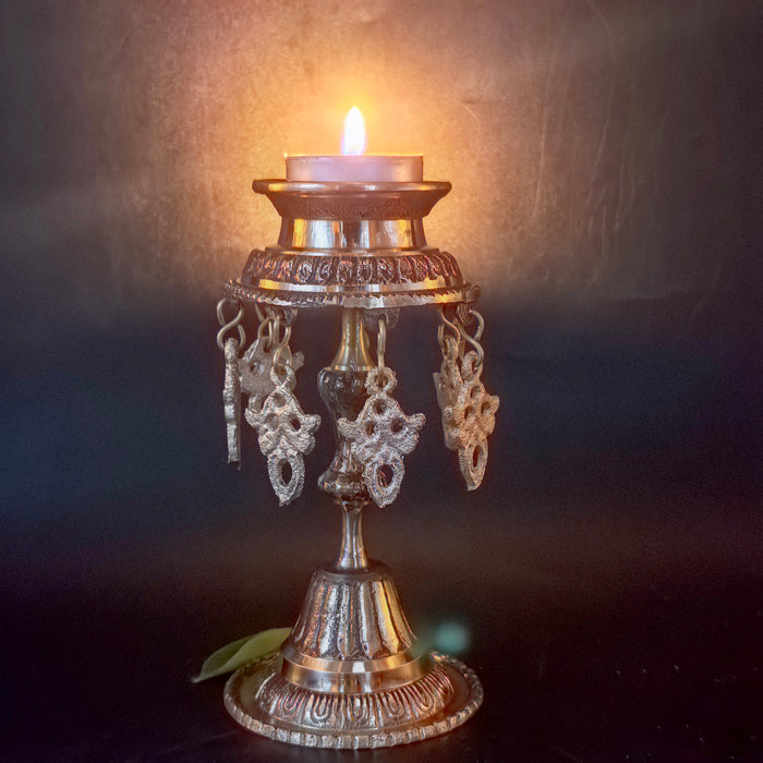 Brass Candle Holder – Tibetan Ritual Offering