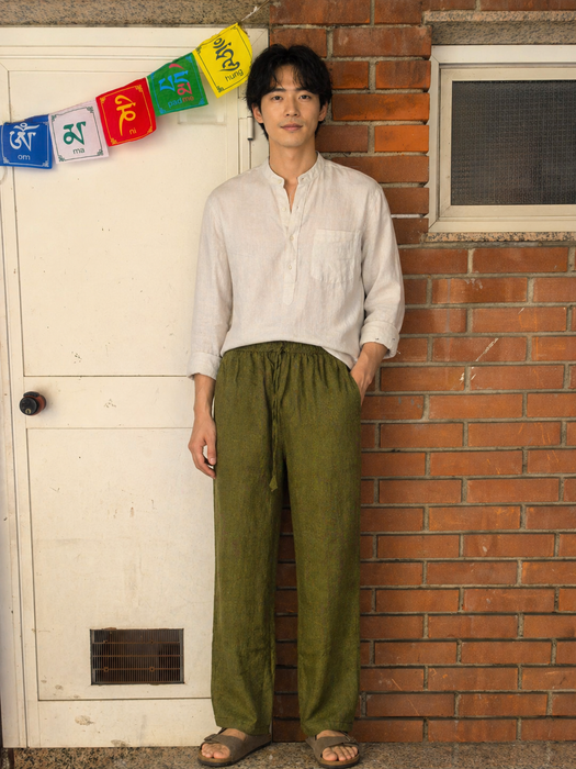 Classic green cotton trousers