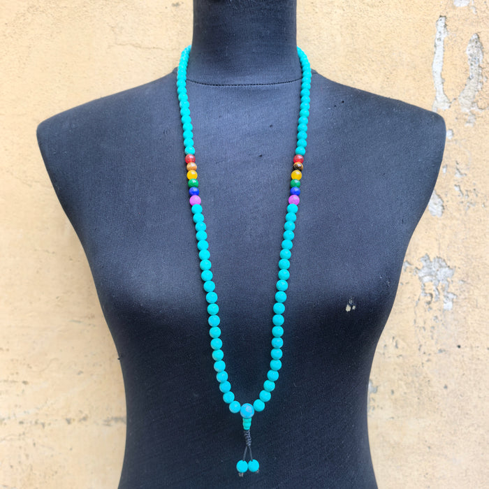 Mala in Turchese con 7 chakra