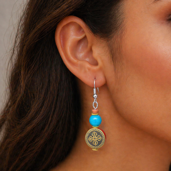 Tibetan Earrings – Double Dorje Symbol