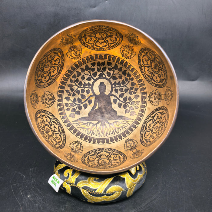 Tibetan Singing Bowl with Tree of Life