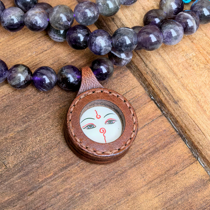 Mala in Amithista con amuleto di Terzo Occhio