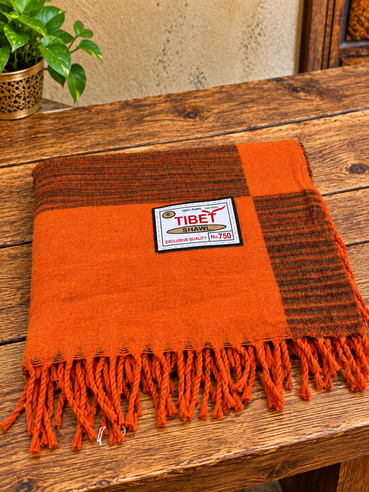 Coperta Yoga e Meditazione in Lana di Yak Arancione