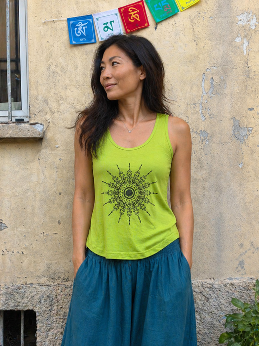 Viscose sun print vest top