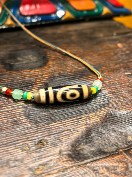 Dzi tibetano a due occhi –amore, armonia, unione ed equilibrio