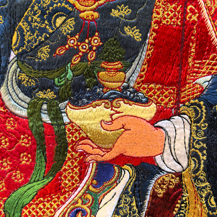 Thangka Guru Padmasambava in Seta Tessuta a mano