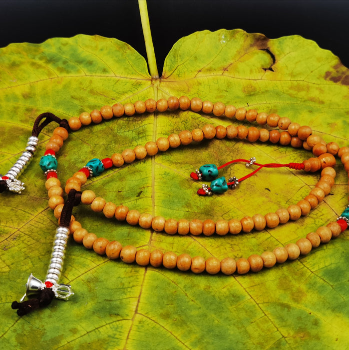 Mala 108 grani di sandalo con contatore di mandra (7429350850782)