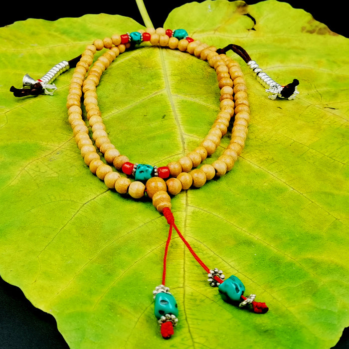 Mala 108 grani di sandalo con contatore di mandra (7429350850782)