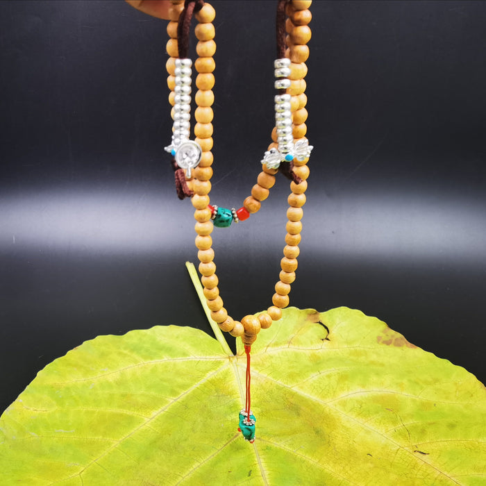 Mala 108 grani di sandalo con contatore di mandra (7429350850782)