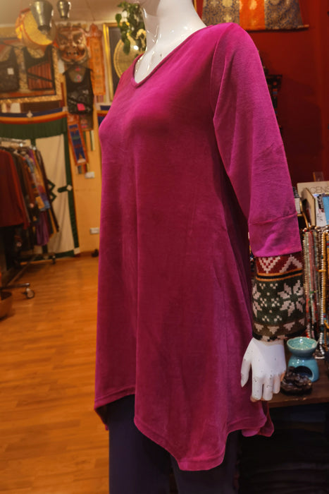 Vestito Velluto Fuxia (7515402600670)