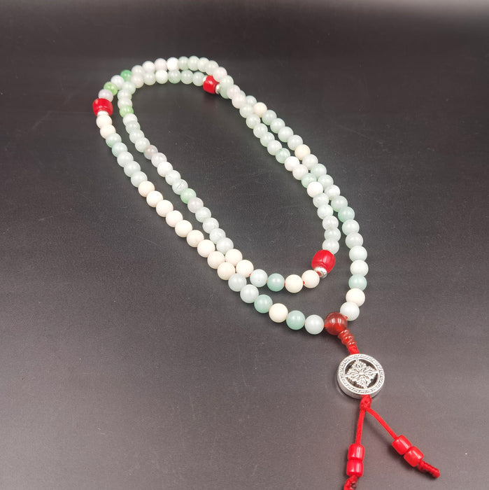 Mala Amazzonite con Doppio Dorje (7536504078558)