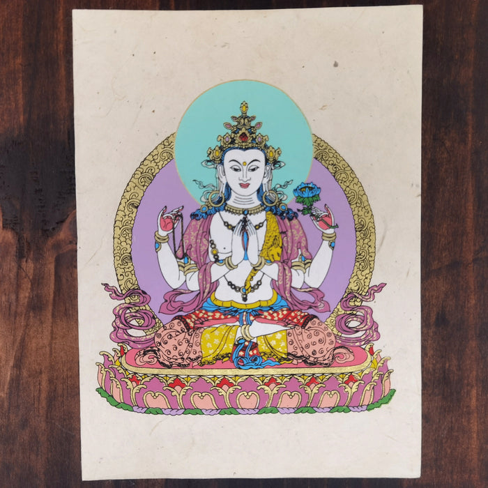Biglietto di Buddha della compazione in Carta di Riso