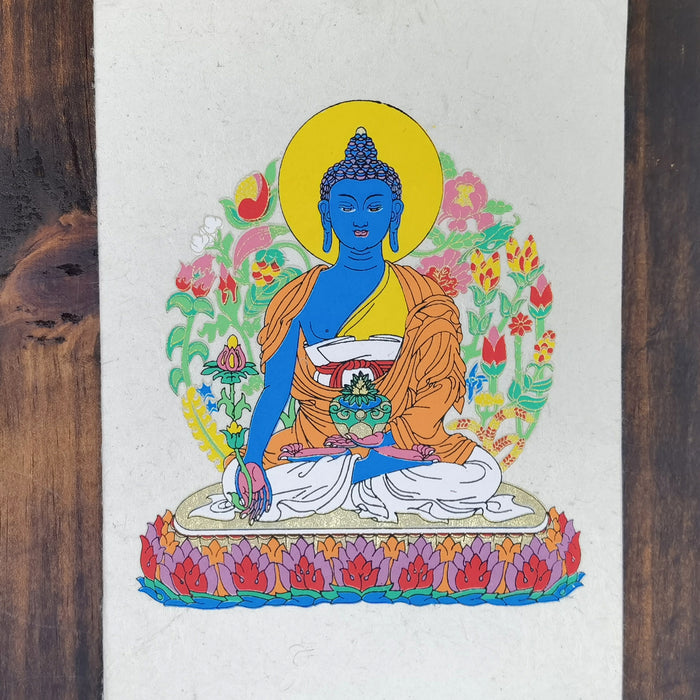 Biglietto di Buddha della Medicina in Carta di Riso
