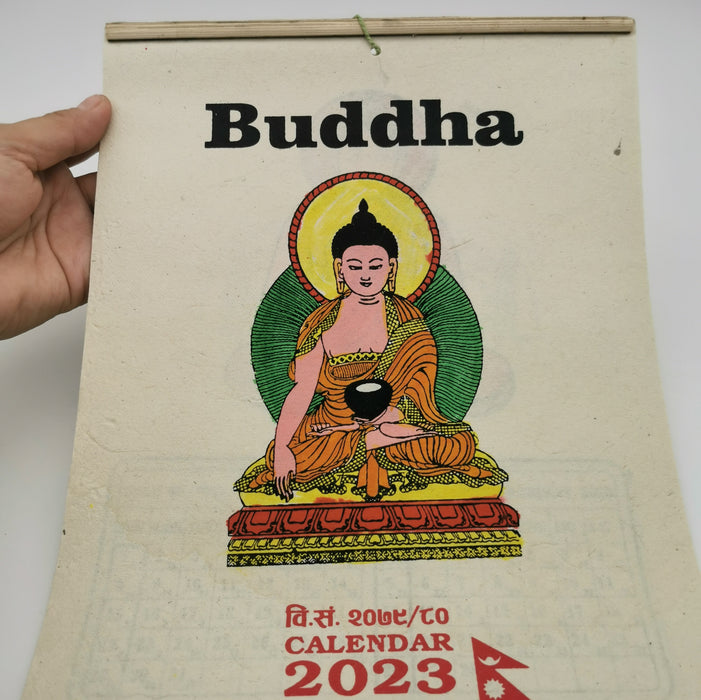 Calendario tibetano con Buddha