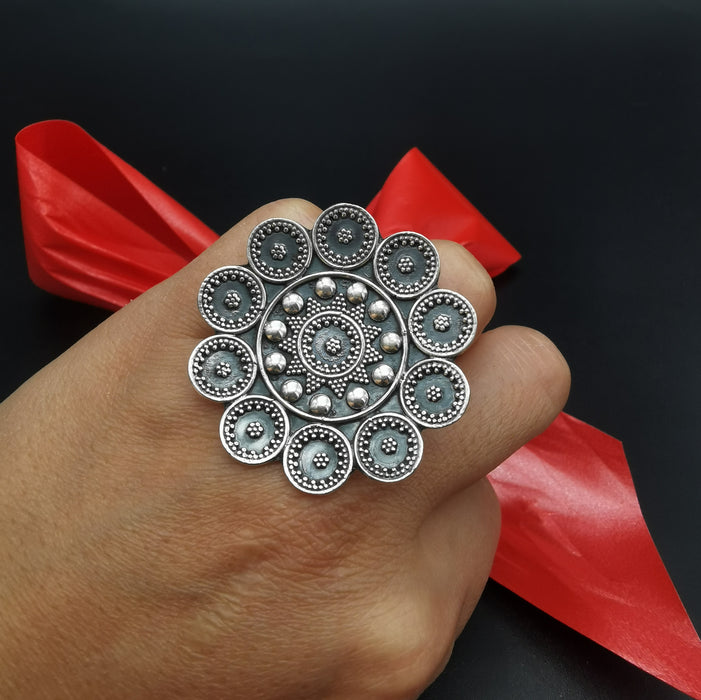 anello argento con sole