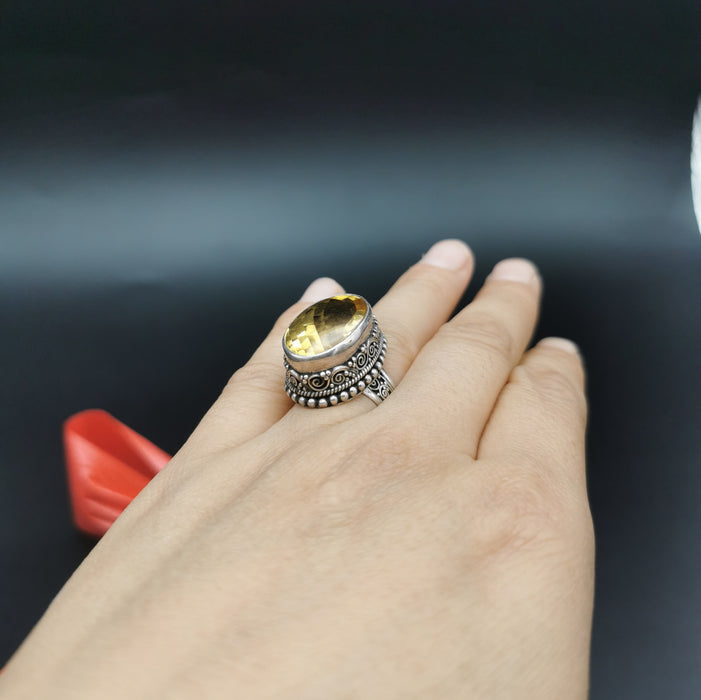Anello quarzo citrino