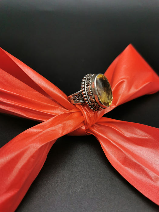 Anello quarzo citrino